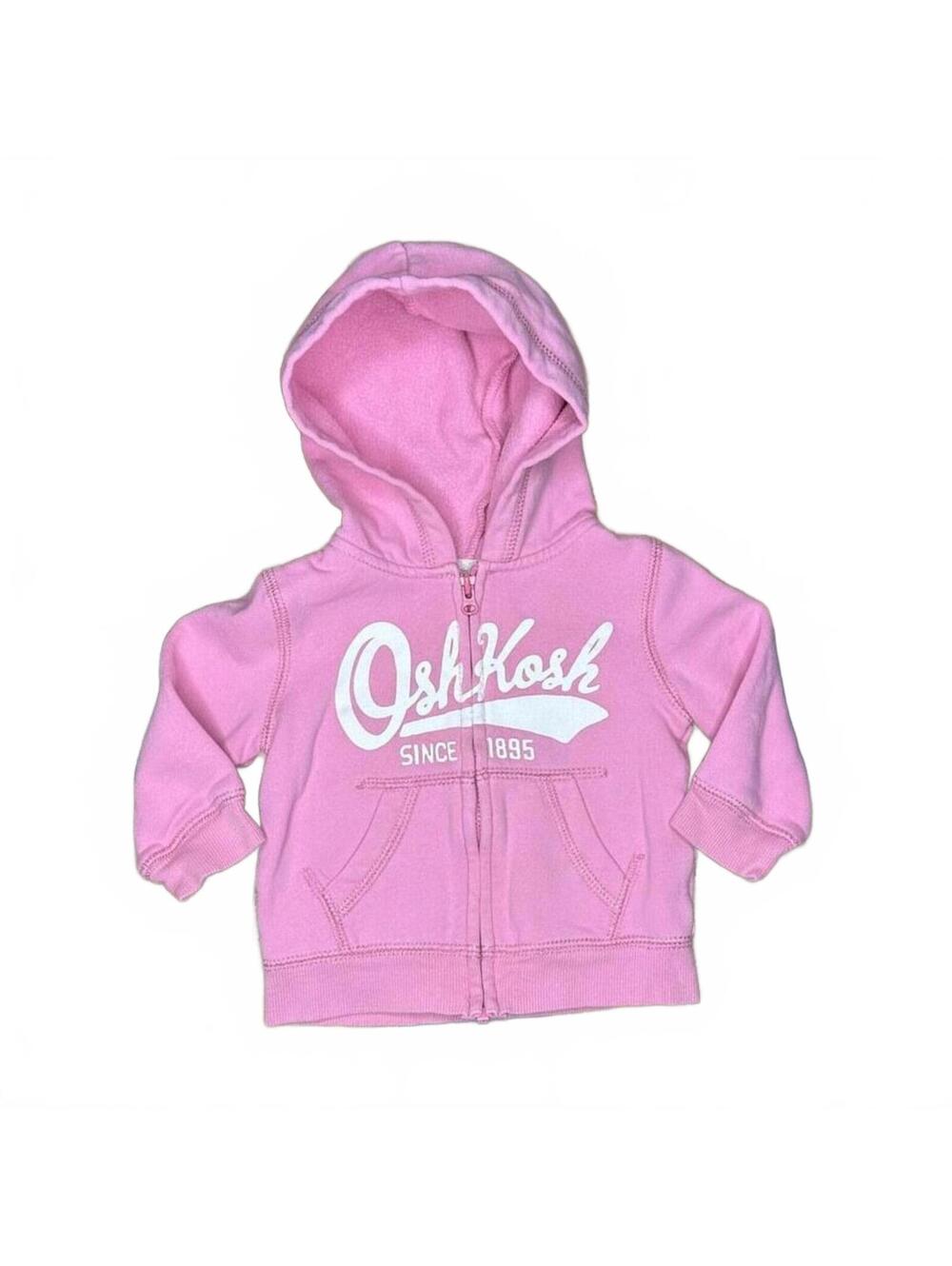 OshKosh Baby Pink Logo Zip Hoodie 9M